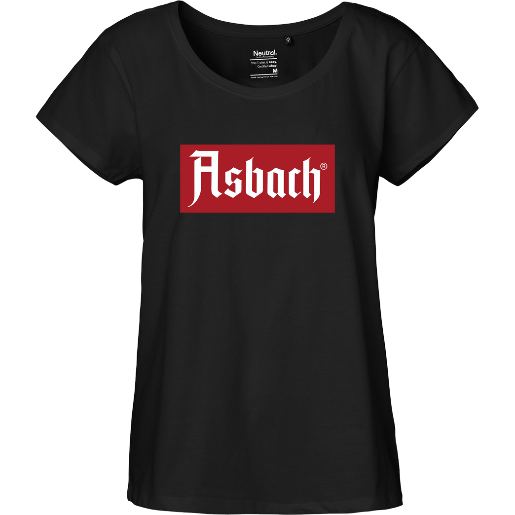 Asbach Asbach® - Box Logo T-Shirt Fairtrade Loose Fit Girlie - black