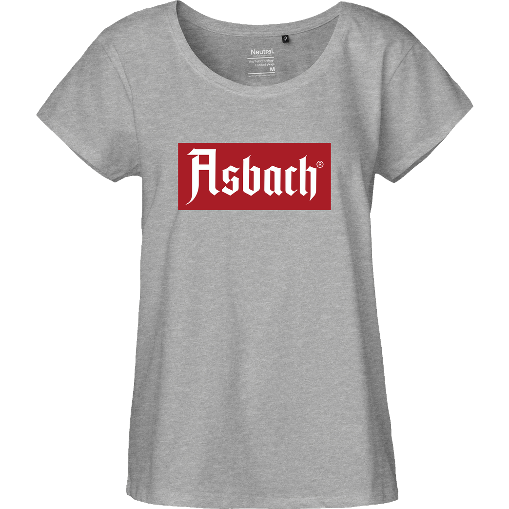 Asbach Asbach® - Box Logo T-Shirt Fairtrade Loose Fit Girlie - heather grey