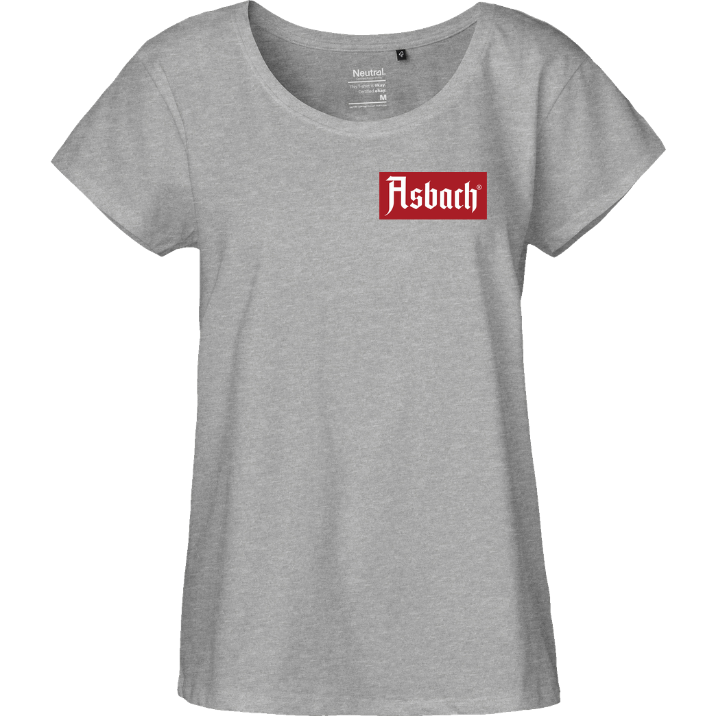 Asbach Asbach® - Box Logo small T-Shirt Fairtrade Loose Fit Girlie - heather grey