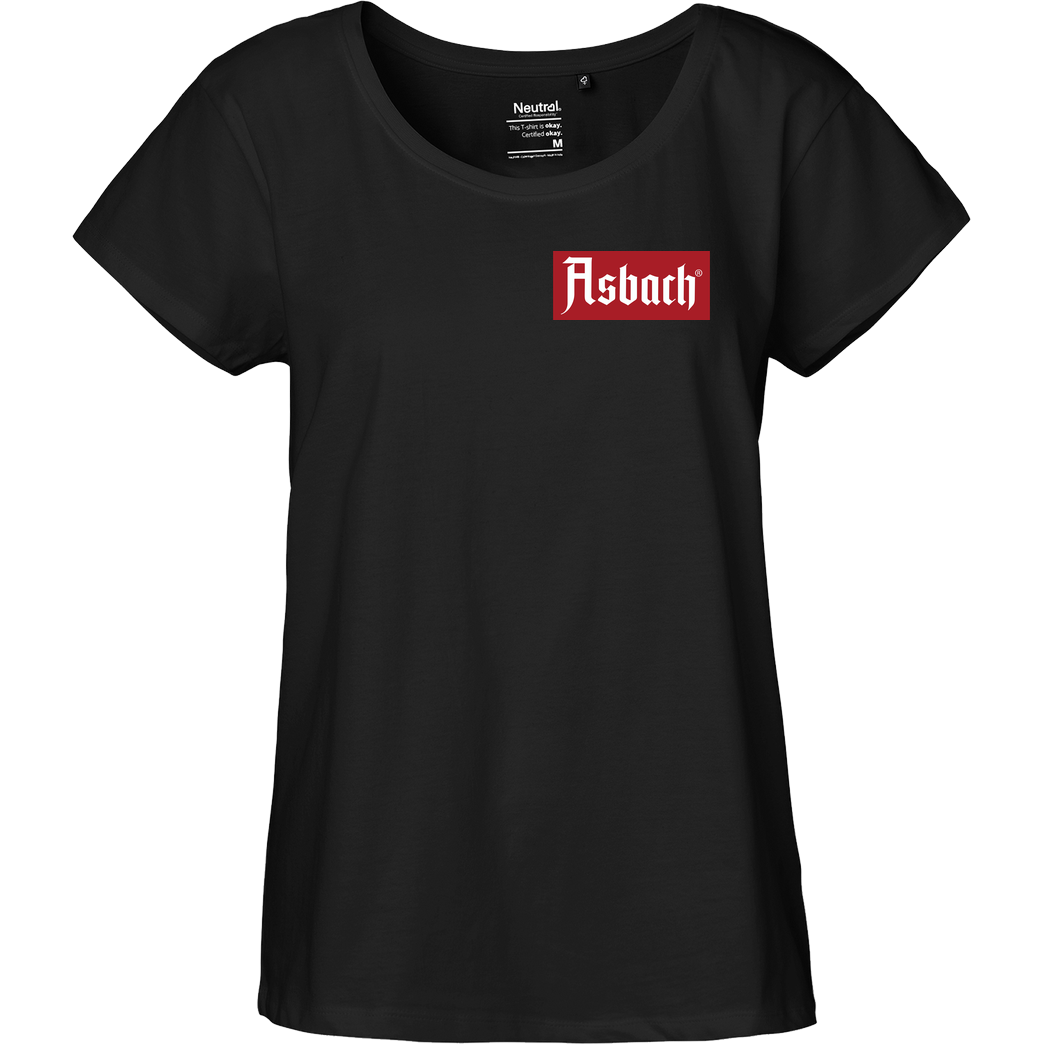 Asbach Asbach® - Box Logo small T-Shirt Fairtrade Loose Fit Girlie - black