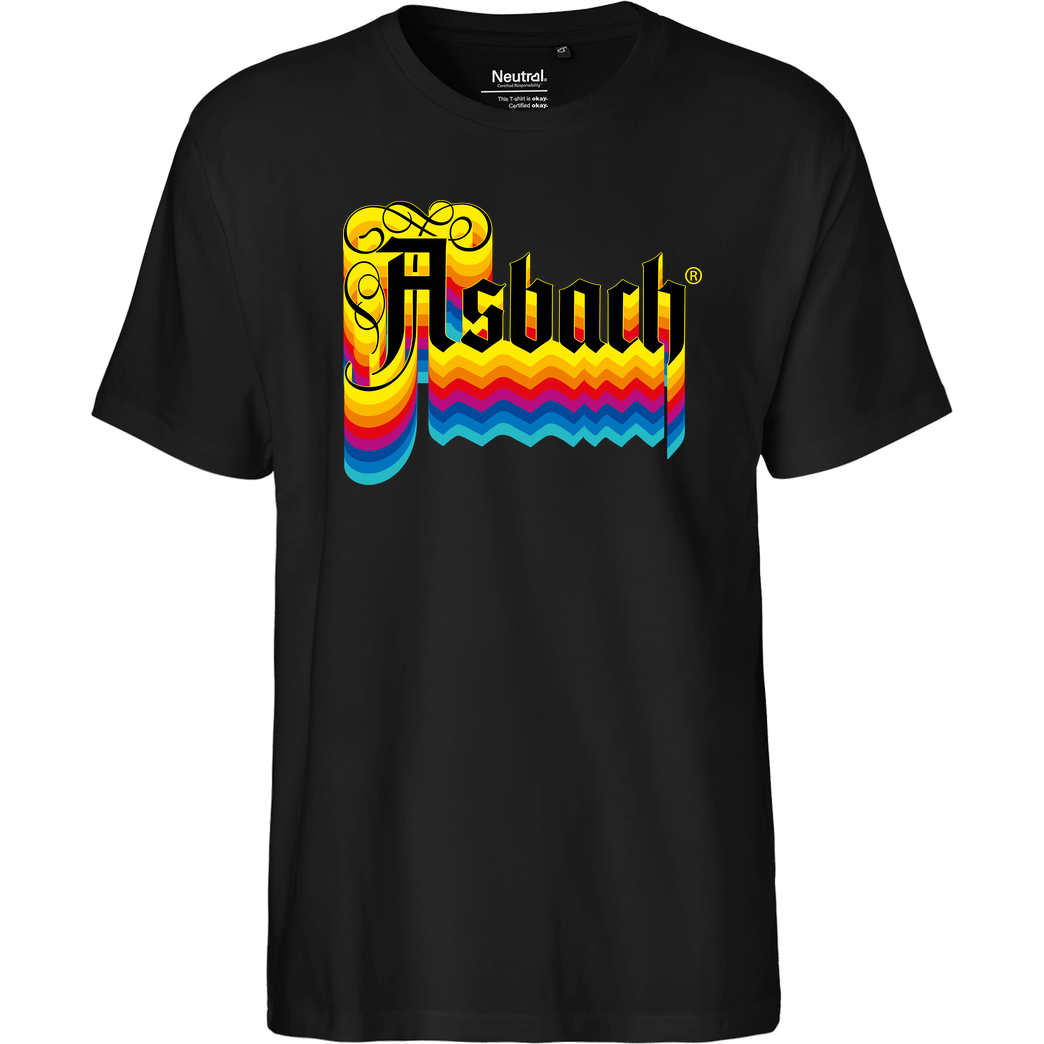 Asbach Asbach® - Crew bunt T-Shirt Fairtrade T-Shirt - black