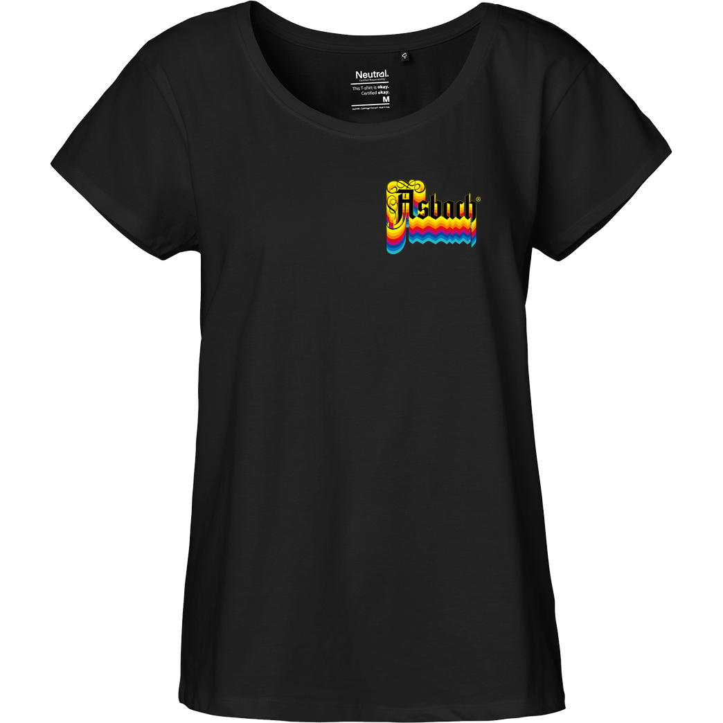 Asbach Asbach® - Crew bunt Pocket T-Shirt Fairtrade Loose Fit Girlie - black