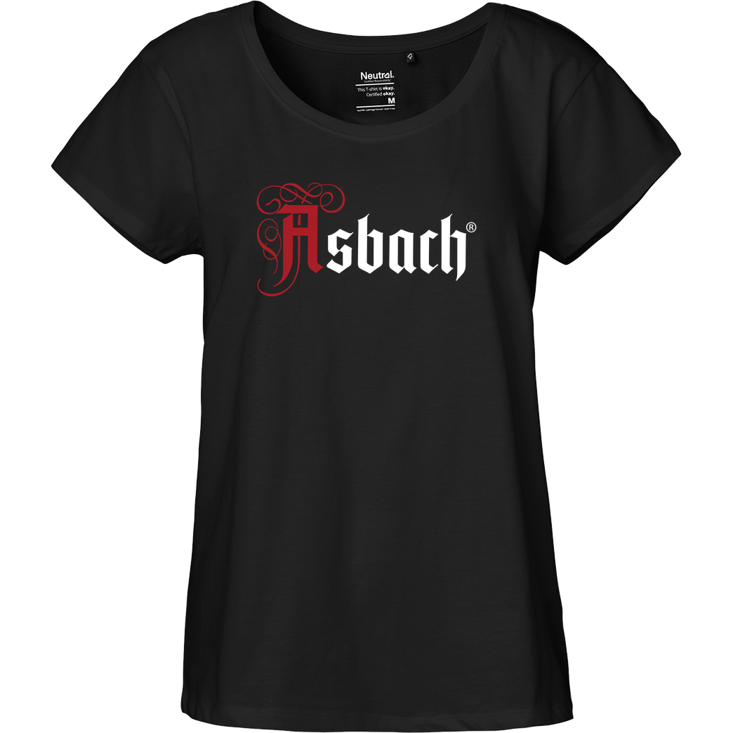 Asbach Asbach® - Logo T-Shirt Fairtrade Loose Fit Girlie - black