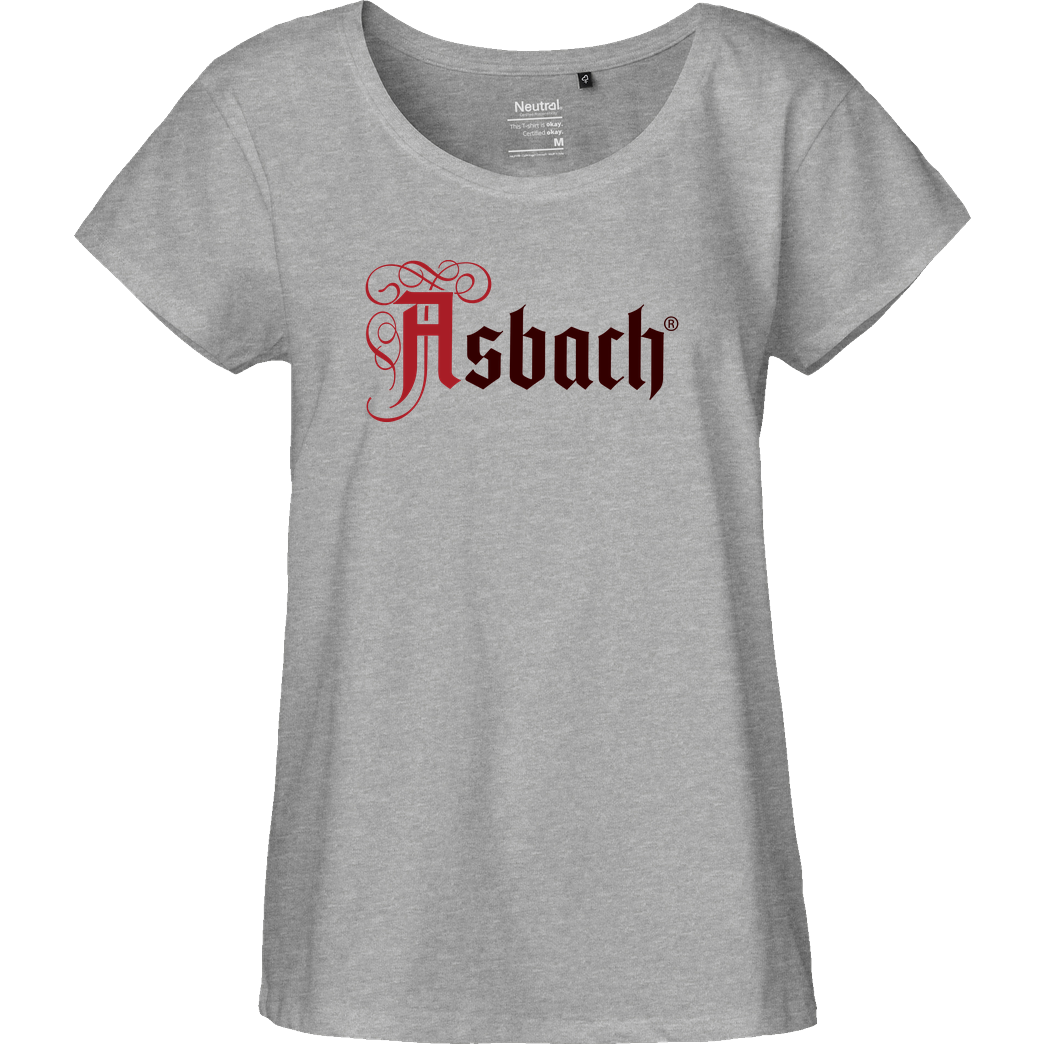 Asbach Asbach® - Logo T-Shirt Fairtrade Loose Fit Girlie - heather grey