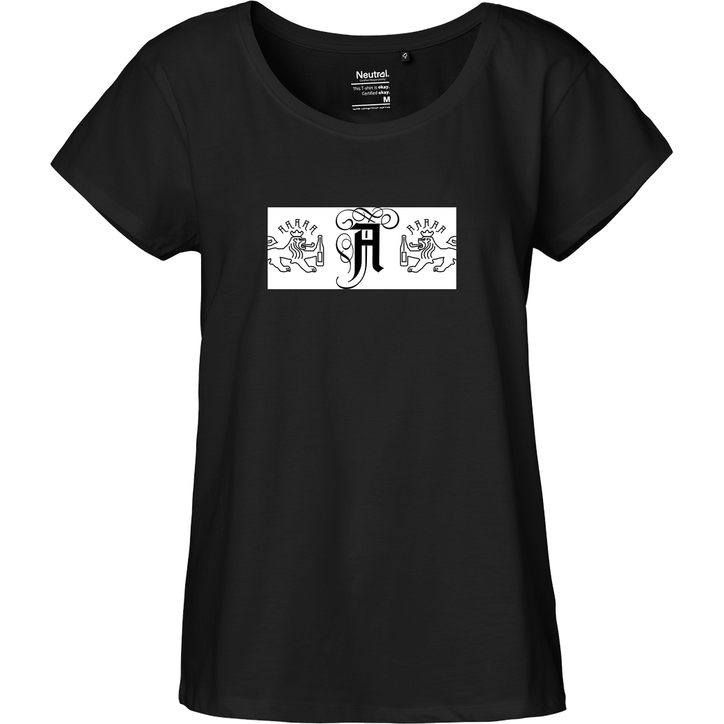 Asbach Asbach® - Löwen T-Shirt Fairtrade Loose Fit Girlie - black
