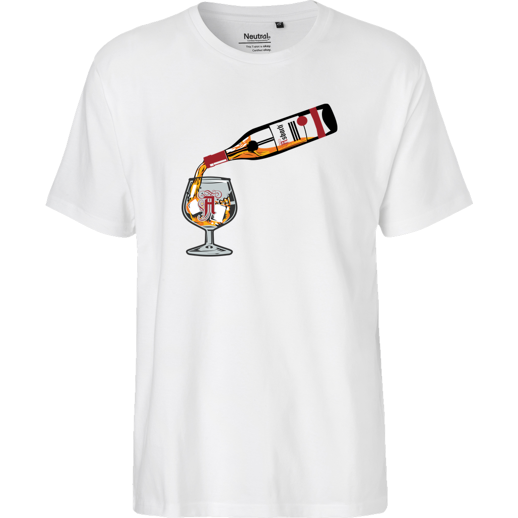 Asbach Asbach® - Pouring Bottle T-Shirt Fairtrade T-Shirt - white