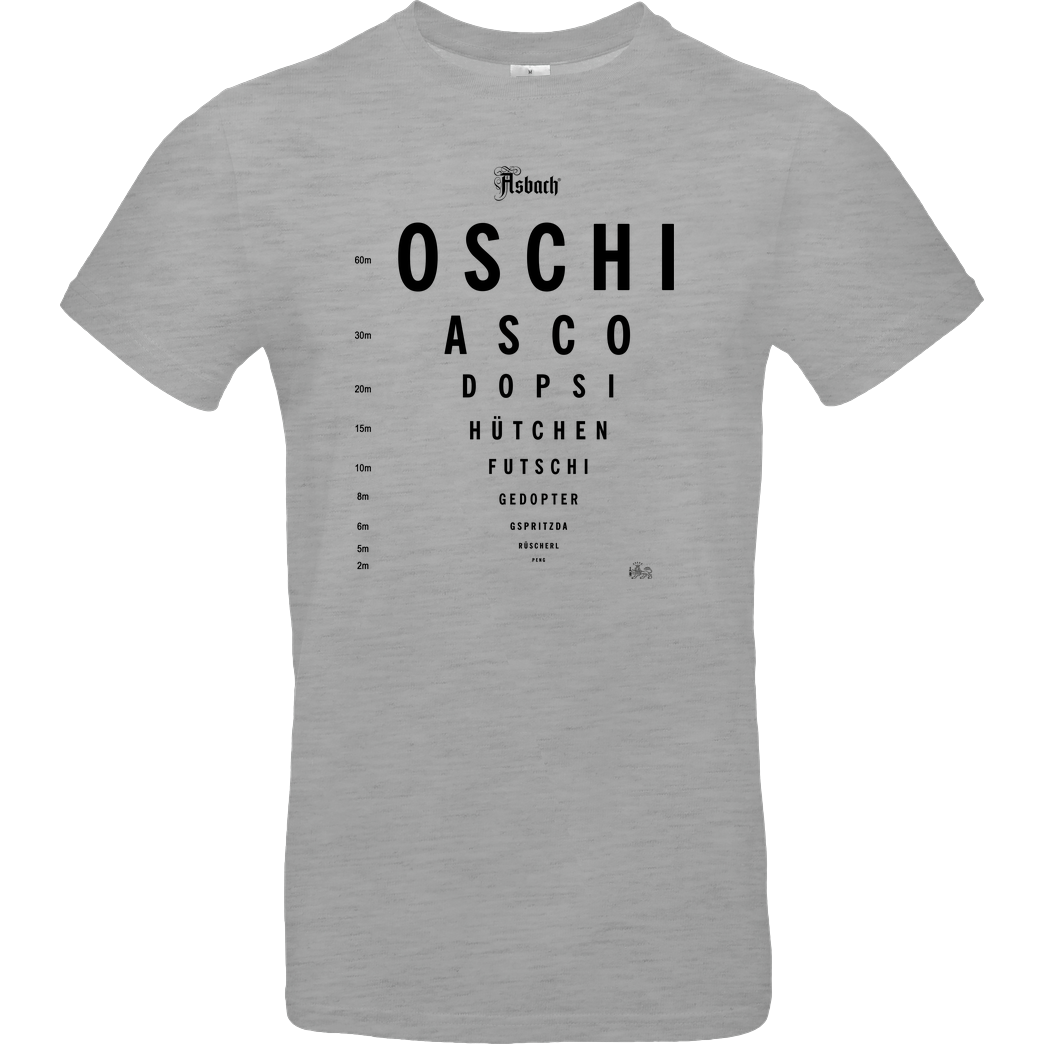 Asbach Asbach® - Sehtest T-Shirt B&C EXACT 190 - heather grey