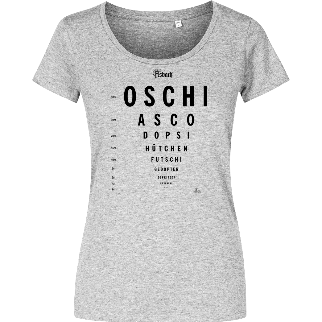 Asbach Asbach® - Sehtest T-Shirt Girlshirt heather grey