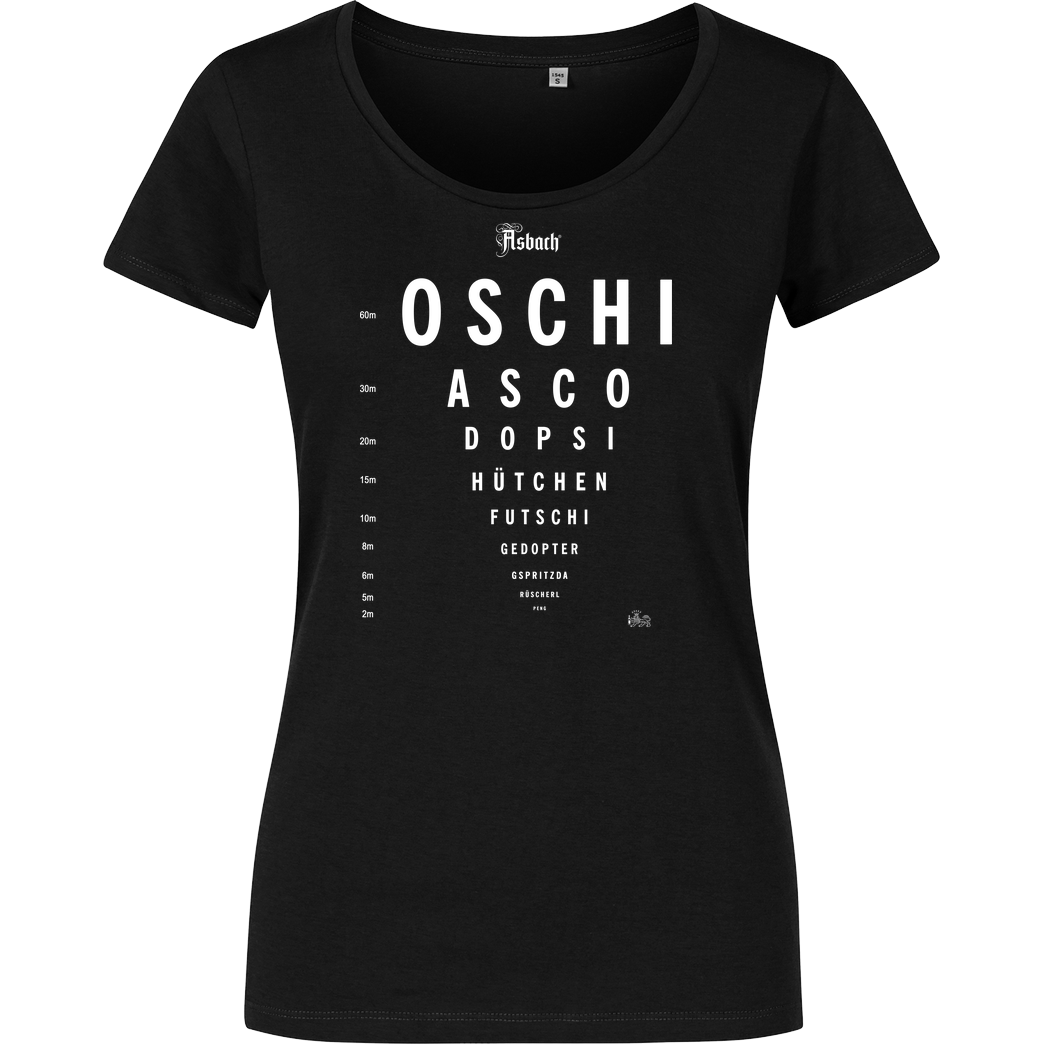 Asbach Asbach® - Sehtest T-Shirt Girlshirt schwarz