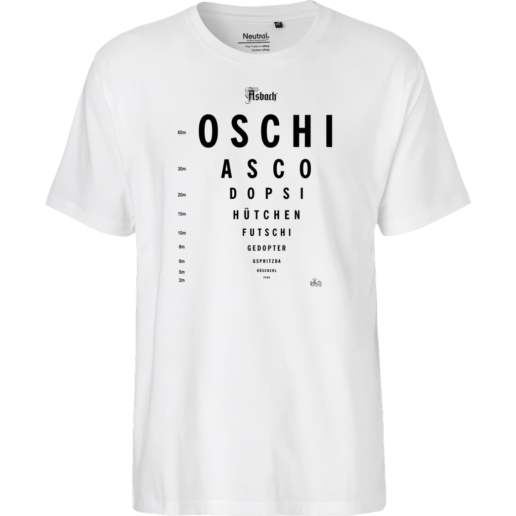 Asbach Asbach® - Sehtest T-Shirt Fairtrade T-Shirt - white
